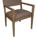  Color_Brown -- Avon Brown Vegan Leather Dining Arm Chair IMAGE 6