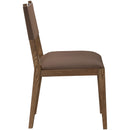  Color_Brown -- Avon Brown Vegan Leather Dining Side Chair IMAGE 3