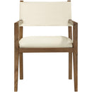  Color_Cream -- Avon Cream Vegan Leather Dining Arm Chair IMAGE 3