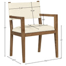  Meridian Avon Cream Vegan Leather Dining Arm Chair IMAGE 8