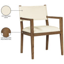  Color_Cream -- Avon Cream Vegan Leather Dining Arm Chair IMAGE 9