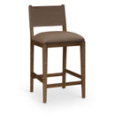  Color_Brown -- Avon Brown Vegan Leather Counter Stool IMAGE 1