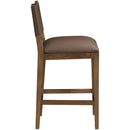  Color_Brown -- Avon Brown Vegan Leather Counter Stool IMAGE 3