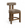  Color_Taupe -- Arienzo Taupe Velvet Performance Fabric Upholstered Counter Stool IMAGE 1