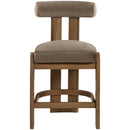  Color_Taupe -- Arienzo Taupe Velvet Performance Fabric Upholstered Counter Stool IMAGE 3