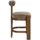  Color_Taupe -- Arienzo Taupe Velvet Performance Fabric Upholstered Counter Stool IMAGE 4