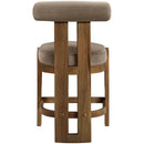  Meridian Arienzo Taupe Velvet Performance Fabric Upholstered Counter Stool IMAGE 5