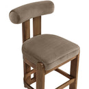  Color_Taupe -- Arienzo Taupe Velvet Performance Fabric Upholstered Counter Stool IMAGE 6
