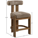  Color_Taupe -- Arienzo Taupe Velvet Performance Fabric Upholstered Counter Stool IMAGE 8
