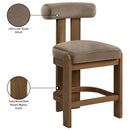  Meridian Arienzo Taupe Velvet Performance Fabric Upholstered Counter Stool IMAGE 9