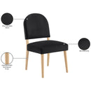  Meridian Varinelle Black Velvet Performance Fabric Upholstered Dining Chair IMAGE 10