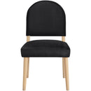  Meridian Varinelle Black Velvet Performance Fabric Upholstered Dining Chair IMAGE 3