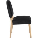 Meridian Varinelle Black Velvet Performance Fabric Upholstered Dining Chair IMAGE 4