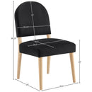  Meridian Varinelle Black Velvet Performance Fabric Upholstered Dining Chair IMAGE 9