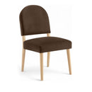  Color_Brown -- Varinelle Brown Velvet Performance Fabric Upholstered Dining Chair IMAGE 1
