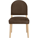  Color_Brown -- Varinelle Brown Velvet Performance Fabric Upholstered Dining Chair IMAGE 3