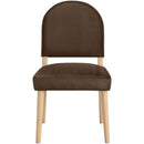  Meridian Varinelle Brown Velvet Performance Fabric Upholstered Dining Chair IMAGE 3