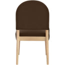  Meridian Varinelle Brown Velvet Performance Fabric Upholstered Dining Chair IMAGE 5