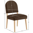  Meridian Varinelle Brown Velvet Performance Fabric Upholstered Dining Chair IMAGE 9