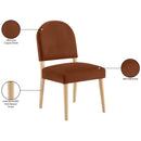  Meridian Varinelle Cognac Velvet Performance Fabric Upholstered Dining Chair IMAGE 10