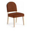  Color_Cognac -- Varinelle Cognac Velvet Performance Fabric Upholstered Dining Chair IMAGE 1