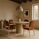  Color_Cognac -- Varinelle Cognac Velvet Performance Fabric Upholstered Dining Chair IMAGE 2