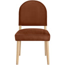  Color_Cognac -- Varinelle Cognac Velvet Performance Fabric Upholstered Dining Chair IMAGE 3