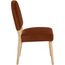  Color_Cognac -- Varinelle Cognac Velvet Performance Fabric Upholstered Dining Chair IMAGE 4