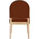  Meridian Varinelle Cognac Velvet Performance Fabric Upholstered Dining Chair IMAGE 5