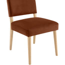  Color_Cognac -- Varinelle Cognac Velvet Performance Fabric Upholstered Dining Chair IMAGE 6