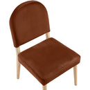  Color_Cognac -- Varinelle Cognac Velvet Performance Fabric Upholstered Dining Chair IMAGE 7