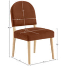  Meridian Varinelle Cognac Velvet Performance Fabric Upholstered Dining Chair IMAGE 9