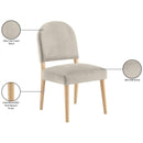  Meridian Varinelle Cream Velvet Performance Fabric Upholstered Dining Chair IMAGE 10