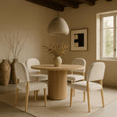  Meridian Varinelle Cream Velvet Performance Fabric Upholstered Dining Chair IMAGE 2