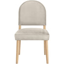  Color_Cream -- Varinelle Cream Velvet Performance Fabric Upholstered Dining Chair IMAGE 3