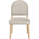  Meridian Varinelle Cream Velvet Performance Fabric Upholstered Dining Chair IMAGE 3