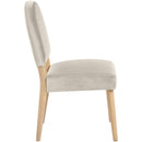  Meridian Varinelle Cream Velvet Performance Fabric Upholstered Dining Chair IMAGE 4