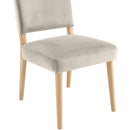  Meridian Varinelle Cream Velvet Performance Fabric Upholstered Dining Chair IMAGE 6