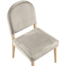  Color_Cream -- Varinelle Cream Velvet Performance Fabric Upholstered Dining Chair IMAGE 7