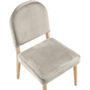  Meridian Varinelle Cream Velvet Performance Fabric Upholstered Dining Chair IMAGE 7