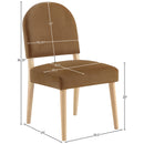  Meridian Varinelle Saddle Velvet Performance Fabric Upholstered Dining Chair IMAGE 8