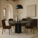  Color_Brown -- Varinelle Brown Velvet Performance Fabric Upholstered Dining Chair IMAGE 2