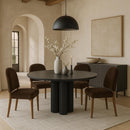  Meridian Varinelle Brown Velvet Performance Fabric Upholstered Dining Chair IMAGE 2
