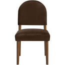 Color_Brown -- Varinelle Brown Velvet Performance Fabric Upholstered Dining Chair IMAGE 3