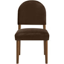  Meridian Varinelle Brown Velvet Performance Fabric Upholstered Dining Chair IMAGE 3