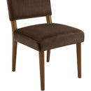  Color_Brown -- Varinelle Brown Velvet Performance Fabric Upholstered Dining Chair IMAGE 7