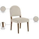  Color_Cream -- Varinelle Cream Velvet Performance Fabric Upholstered Dining Chair IMAGE 10