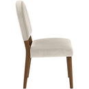  Meridian Varinelle Cream Velvet Performance Fabric Upholstered Dining Chair IMAGE 4