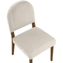  Color_Cream -- Varinelle Cream Velvet Performance Fabric Upholstered Dining Chair IMAGE 6