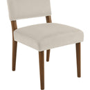  Meridian Varinelle Cream Velvet Performance Fabric Upholstered Dining Chair IMAGE 7